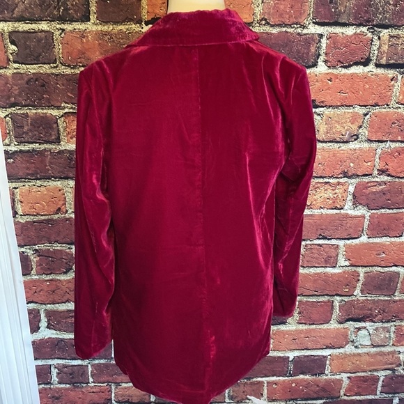 Sans Souci Pink Fuchsia Velvet Plush Double Breasted Blazer Size S - Picture 9 of 10